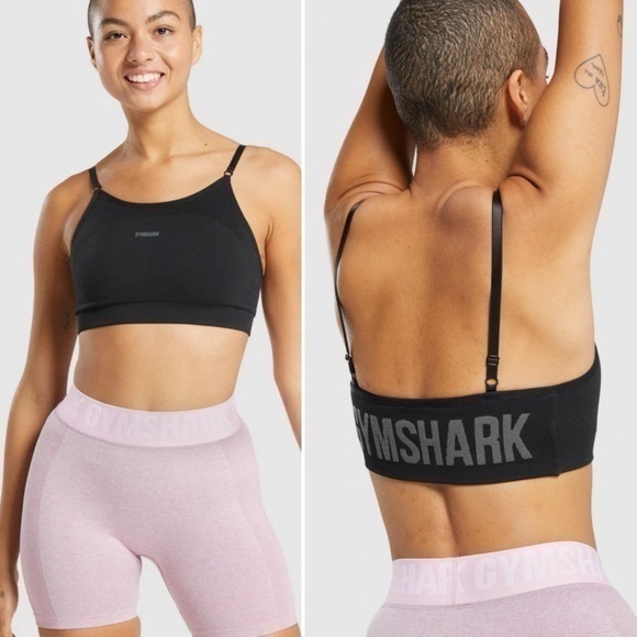 Gymshark Other - GymShark Flex Strappy Sports Bra black/charcoal marl